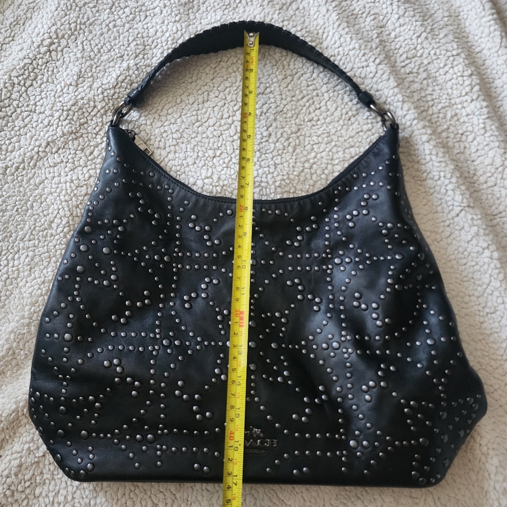 Coach F35203 Celeste studded leather crossbody hobo shoulder bag - Picture 11 of 14